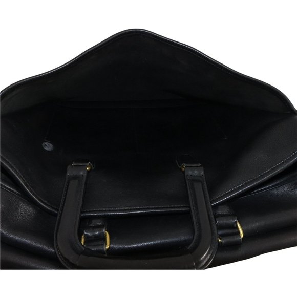Vintage Coach Bag, Harrison Briefcase, Black Leather Messenger, Laptop Bag - Picture 9 of 10